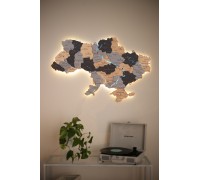 Map of Ukraine with highlighted rivers, color: Natural gray M - 150 * 95 cm, Neutral