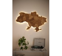 Karte der Ukraine ohne Flüsse, Erdnussfarbe, XS – 100 * 67 cm, Hintergrundbeleuchtung, Kalt