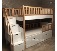 Двухэтажная кровать из массива ольхи и МДФ