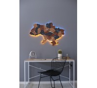 Map of Ukraine with illuminated rivers, Kilimanjaro color, L - 200 * 135 cm, yellow-blue