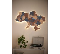 Karte der Ukraine mit gemalten Flüssen, Kilimandscharo-Farbe, L - 200 * 135 cm, mit Hintergrundbeleuchtung, kalt