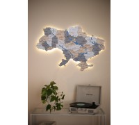 Карта Украины с нарисованными реками цвет Стоун L - 200 * 135 см, С подсветкой, Холодная