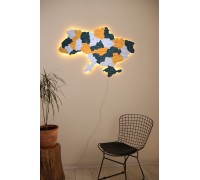 Karte der Ukraine ohne Flüsse, tropische Farbe, L – 200 * 135 cm, Hintergrundbeleuchtung, warm