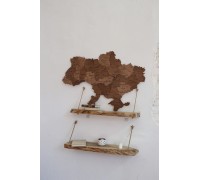 Ukraine map without rivers, Hazelnut color, S - 120 * 80 cm, No backlight, No backlight