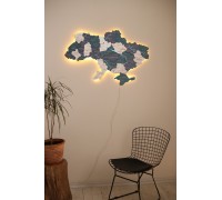 Karte der Ukraine mit beleuchteten Flüssen, Taiga-Farbe, XS – 100 * 67 cm, Kalt