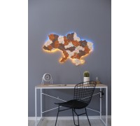 Mapa Ukrainy z zaznaczonymi rzekami, Standard L - 200 x 135 cm, Żółto-niebieska