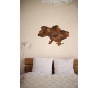 Mapa Ukrainy z rzekami narysowanymi w kolorze brązowym S - 120 * 80 cm, podświetlana, neutralna