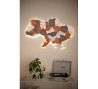 Karte der Ukraine mit beleuchteten Flüssen, Standard L - 200 * 135 cm, Warm