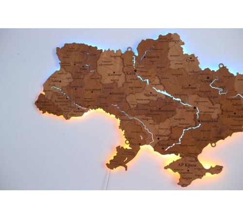 Карта Украины с подсветкой рек Арахис L — 200*135 см, Теплая Карта Украины с подсветкой рек Арахис L — 200*135 см, Теплая