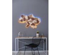 Karte der Ukraine ohne Flüsse, Camel L - 200 * 135 cm, mit Hintergrundbeleuchtung, gelb-blau
