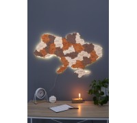 Карта Украины без рек цвет Стандарт XS - 100 * 67 см, С подсветкой, Теплая