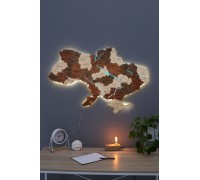 Карта України з підсвіткою річок Спокійний M — 150*95 см, Тепла