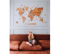 3D-Weltkarte aus Holz, Haselnussfarbe, XS-100 x 65 cm (ohne Hintergrundbeleuchtung), Ukrainisch, Fehler 404