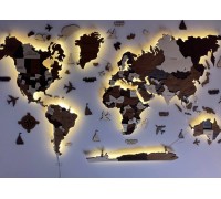 3D wooden world map wall hanging, calm color