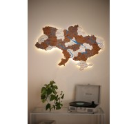 Map of Ukraine with rivers painted, color: Calm M - 150 * 95 cm, with backlight, warm