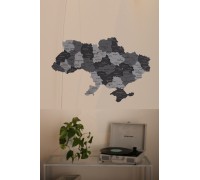 Карта Украины без рек цвет Три оттенка серого XS - 100 * 67 см, Без подсветки, Без подсветки