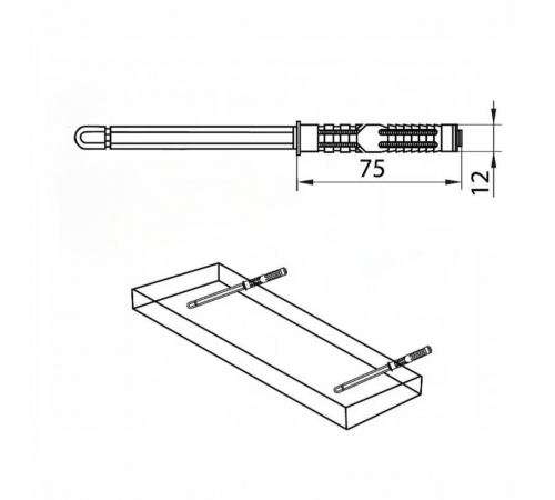 Настінна полиця прихованого кріплення з натурального масиву сосни 600, 150