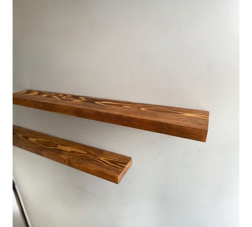 Настінна полиця прихованого кріплення з натурального масиву сосни 600, 150