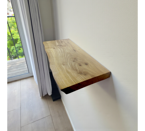 Настінна полиця прихованого монтажу з живим краєм із дуба