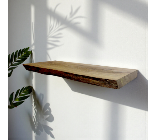 Настінна полиця прихованого монтажу з живим краєм із дуба