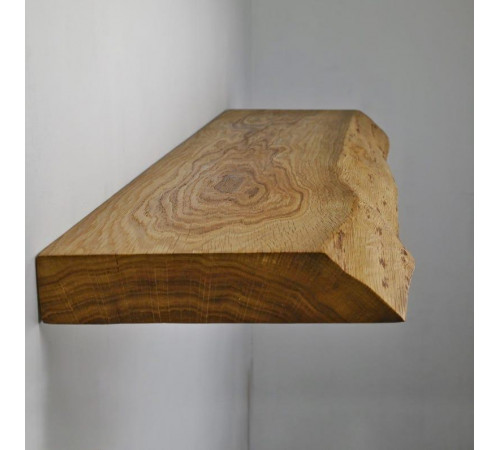 Настінна полиця прихованого монтажу з живим краєм із дуба