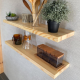 Настінна полиця прихованого кріплення з натурального масиву сосни 500, 250
