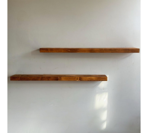 Настінна полиця прихованого кріплення з натурального масиву сосни 500, 250