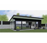 Альтанка дерев'яна Modern Gazebo 012 з розсувними панорамними окнами 10,3х4,2м Альтанка дерев'яна Modern Gazebo 012 з розсувними панорамними окнами 10,3х4,2м