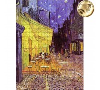 Klassisches Holzpuzzle Caféterrasse bei Nacht (Vincent van Gogh) L