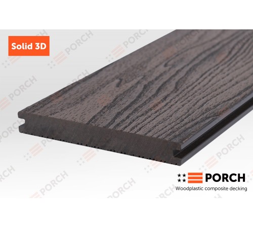 Композитная террасная доска Porch Solid Dark Coffee 18*140*2900 Композитная террасная доска Porch Solid Dark Coffee 18*140*2900