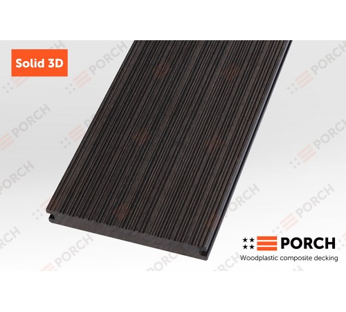 Композитная террасная доска Porch Solid Dark Coffee 18*140*2900 Композитная террасная доска Porch Solid Dark Coffee 18*140*2900