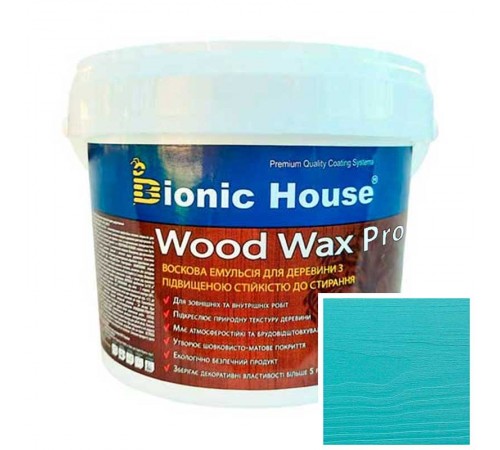 WOOD WAX PRO Белая База Bionic-House 0,8л Бирюза