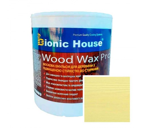 Постачальник: Місто: Київ WOOD WAX PRO Біла База Bionic-House 2,5л Фісташковий