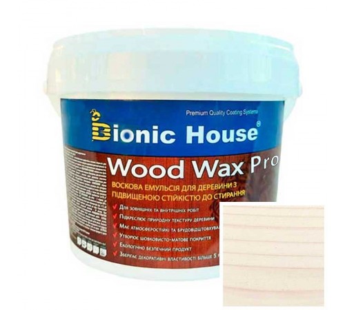 Краска для дерева WOOD WAX PRO бесцветная база Bionic-House 0,8л Жасмин