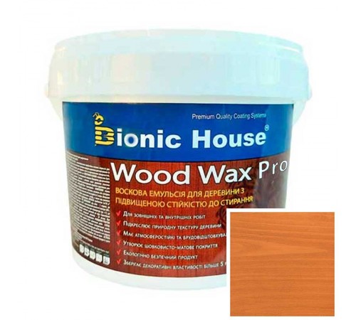 Краска для дерева WOOD WAX PRO безКолірна база Bionic-House 0,8л Мігдаль