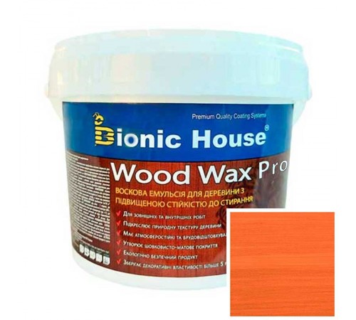 Краска для дерева WOOD WAX PRO безКолірна база Bionic-House 0,8л Горобина