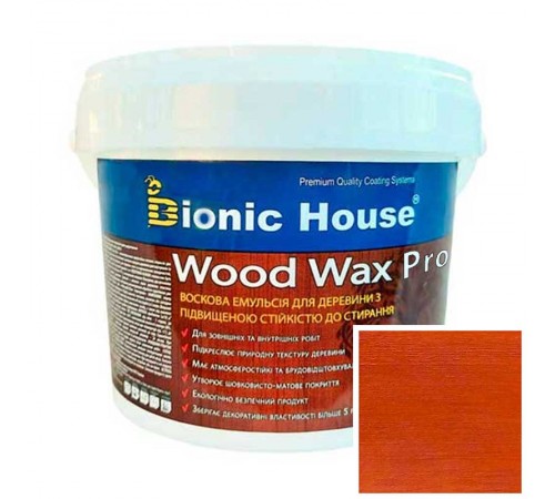 Краска для дерева WOOD WAX PRO бесцветная база Bionic-House 0,8л Махагон