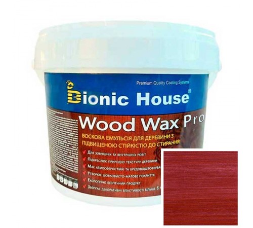 Краска для дерева WOOD WAX PRO бесцветная база Bionic-House 0,8л Вишня