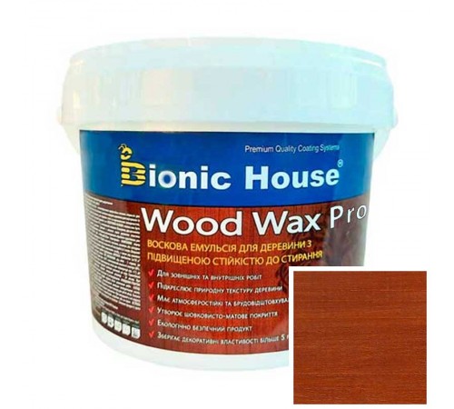 Краска для дерева WOOD WAX PRO безКолірна база Bionic-House 0,8л Каштан