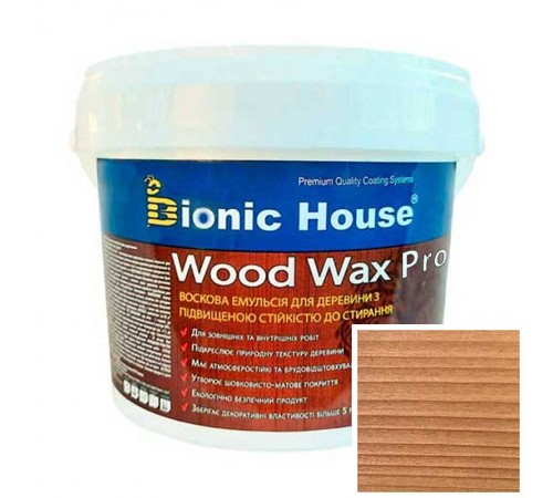 Краска для дерева WOOD WAX PRO бесцветная база Bionic-House 0,8л Клен