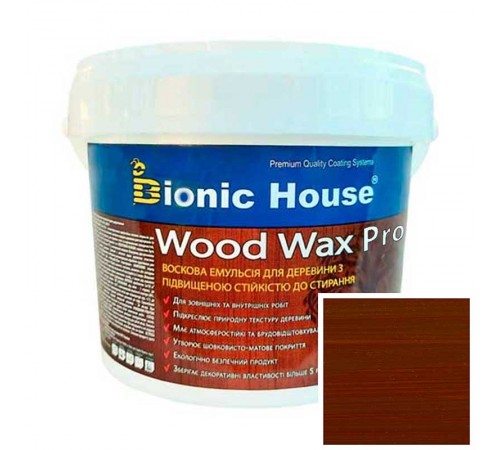 Краска для дерева WOOD WAX PRO бесцветная база Bionic-House 0,8л Шоколад