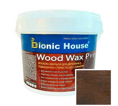 Краска для дерева WOOD WAX PRO бесцветная база Bionic-House 0,8л Венге