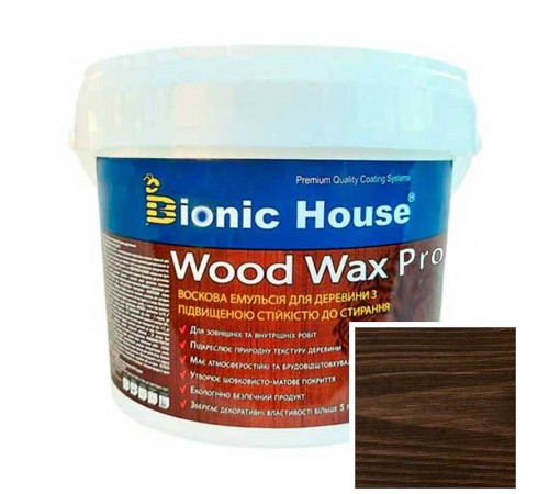 Фарба для дерева WOOD WAX PRO безКолірна база Bionic-House 0,8л Палісандр