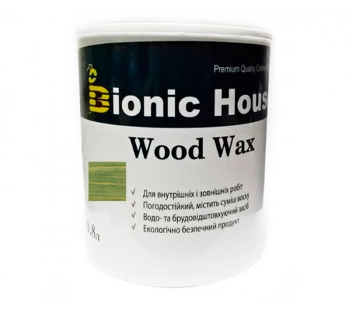 Краска для дерева WOOD WAX Bionic-House 0,8л Изумруд А114 Краска для дерева WOOD WAX Bionic-House 0,8л Изумруд А114