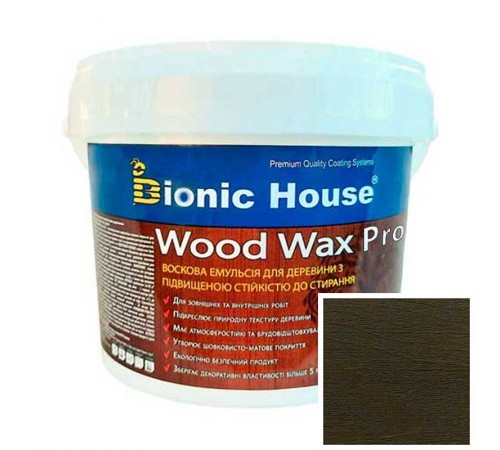 Фарба для дерева WOOD WAX PRO безКолірна база Bionic-House 0,8л Антрацит