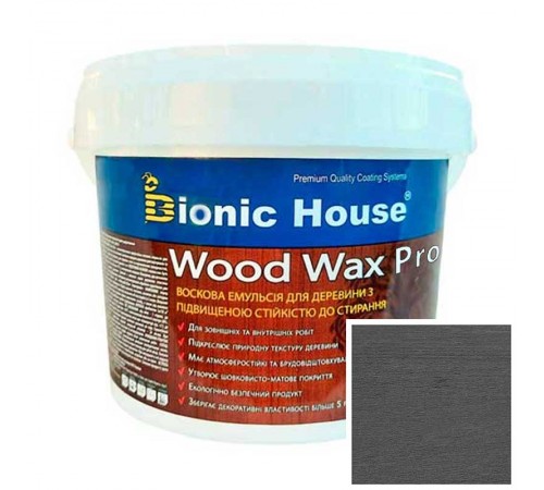 Краска для дерева WOOD WAX PRO безКолірна база Bionic-House 0,8л Арт Грей