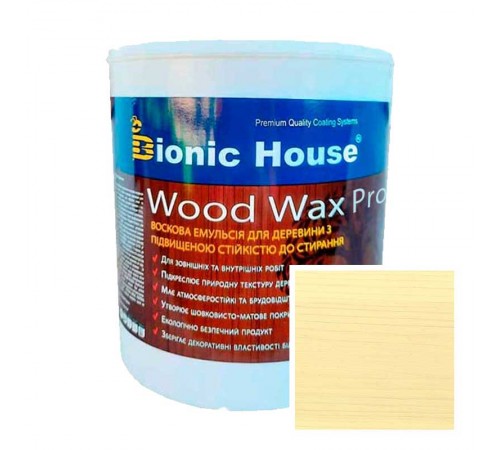 Краска для дерева WOOD WAX PRO безКолірна база Bionic-House 2,5л Слонова кістка