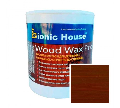 Краска для дерева WOOD WAX PRO бесцветная база Bionic-House 2,5л Шоколад