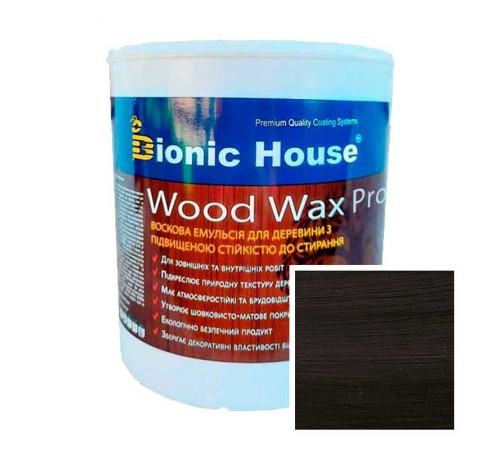 Краска для дерева WOOD WAX PRO безбарвна база Bionic-House 2,5л Чорний