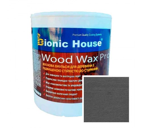 Краска для дерева WOOD WAX PRO бесцветная база Bionic-House 2,5л Арт Грей